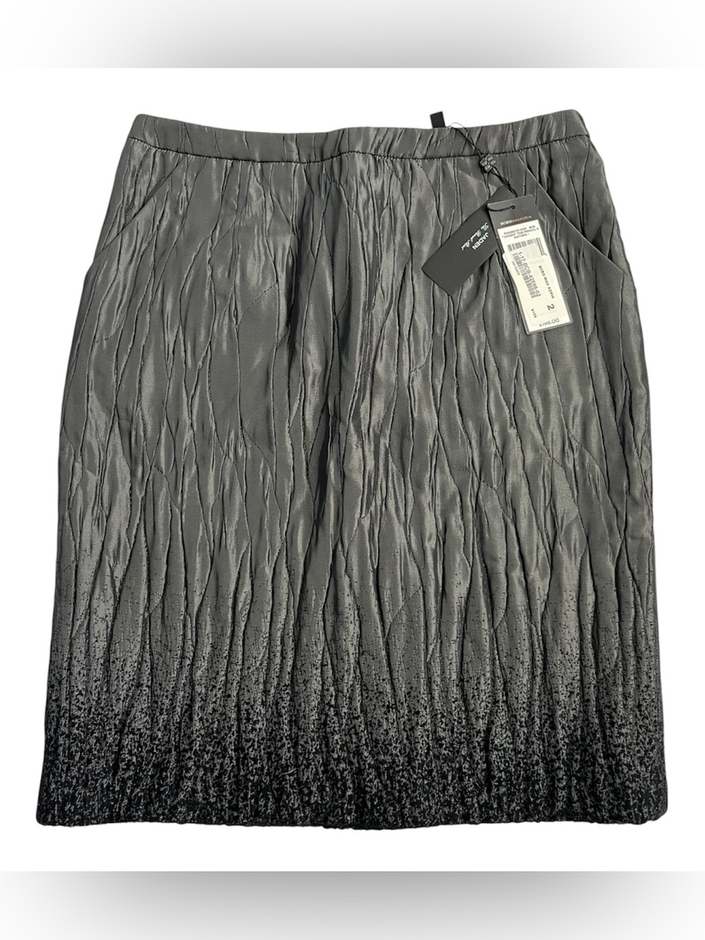 NWT BCBGMaxAzria Black to Gray Ombre Pleated Pencil Skirt